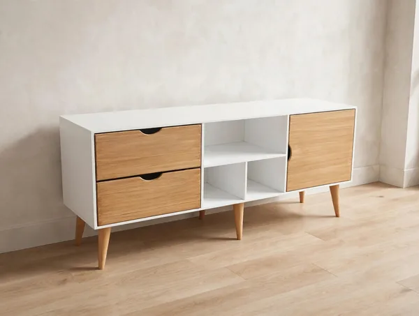 Rack TV Blanco Madera de Elegant House